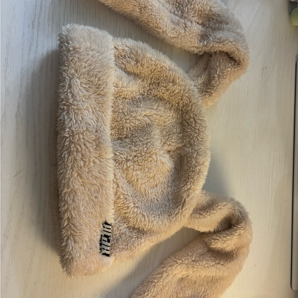Zumiez Fuzzy Beige Bunny Ear Beanie - Picture 1 of 3